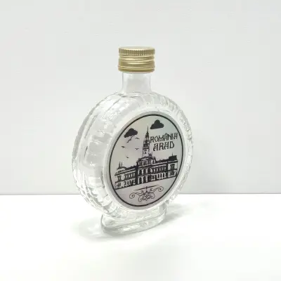 Arad romania, sticla rotunda plosca 100 ml, cu mesaj, model divgs320 03